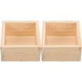 thumbnail image 6 of jojofuny 2Pcs Rustic Flower Holder Wooden Boxes Khaki 9.30X9.30X4.50Cm Square Shape Diy Decoration, 6 of 8