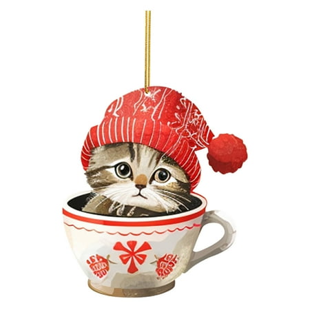 

Our First Christmas Ornament Christmas Decorations Tea Cup Cat Decorations K Itten Cute Christmas Tree Hanging Decorations Christmas Decorations Retro Party Holiday New Year Mini Christmas Tree