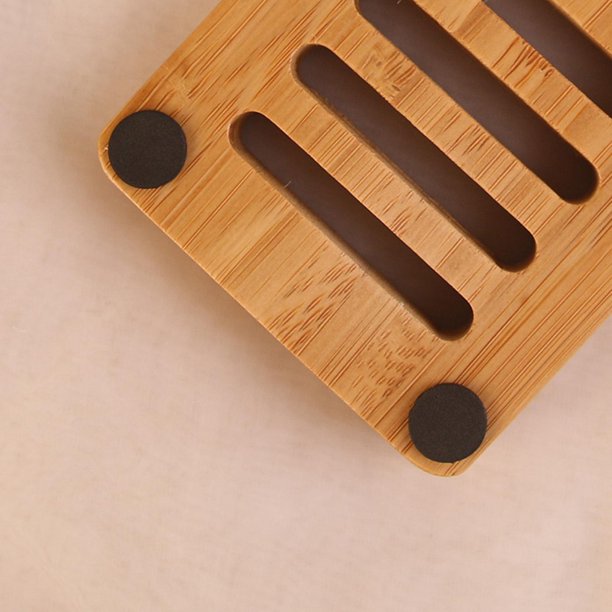 Jabonera de bambú, diseño de drenaje, Material sólido y duradero, para ducha/baño/viaje/cocina
