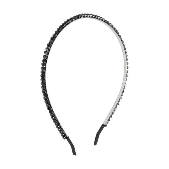 Unique Bargains Durabl Rhinestone Headband Faux Crystal Hair Hoop for Women Black
