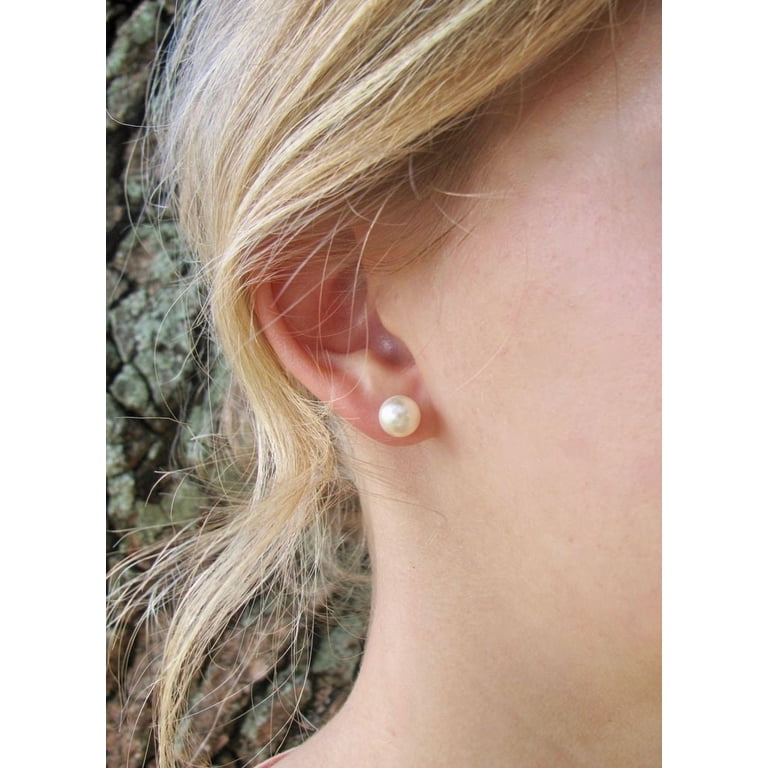 YAMI Akoya Cultured Pearl Stud Earrings, 7-7.5mm photo 5