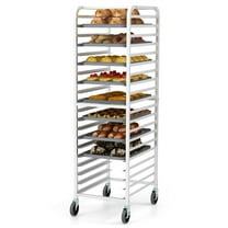 GVN Kitchen Rack Storage Shelving Organizer,26 x 20 x 70 Inch 20 Sheet Aluminum Pan Rolling Bakery Rack