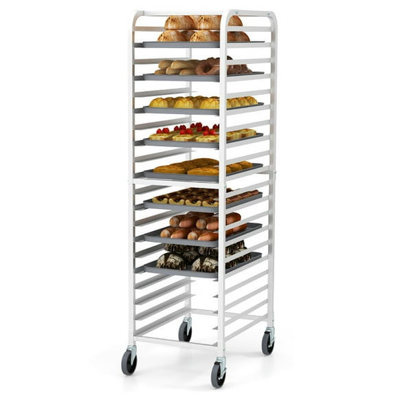 GVN Kitchen Rack Storage Shelving Organizer,26 x 20 x 70 Inch 20 Sheet Aluminum Pan Rolling Bakery Rack