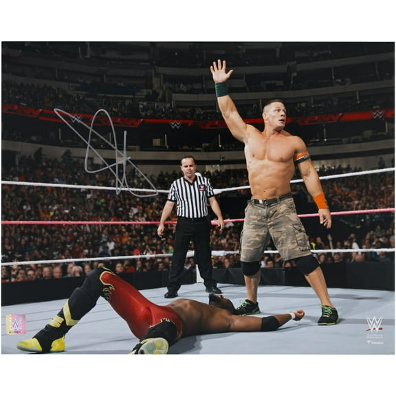 John Cena WWE Autographed 16" x 20" Five Knuckle Shuffle Photograph - Fanatics Authentic Certified