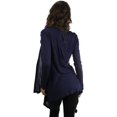 thumbnail image 2 of ToBeInStyle Women's Open Drape-Front Asymmetrical Hem Cardigan - Navy - L, 2 of 3