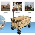 thumbnail image 4 of Beach Wagon, Collapsible Wagon with 220lbs Large Capacity, Foldable Wagon Cart with Wheels for Beach Sports Garden Shopping Camping,Grayish Brown, 4 of 7