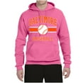 thumbnail image 2 of Wild Bobby City of Baltimore Baseball Fantasy Fan Sports Unisex Hoodie Sweatshirt, Neon Pink, Small, 2 of 6