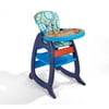 Badger Basket Envee II Baby High Chair with Playtable Conversion-Color:Blue/Orange