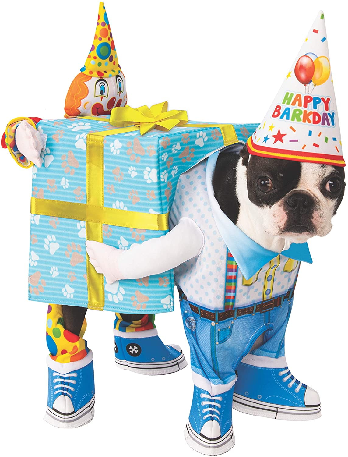 dog carrying present costume