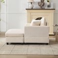 thumbnail image 5 of CQSXDA Versatile Upholstered Chaise Lounge Chair and Ottoman Combo With Pillows,  Sleeper Couch For Home Use, Beige, 5 of 18