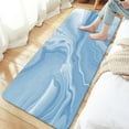 thumbnail image 6 of Blue Bathroom Rug Mat, Abstract Marble Bath Mats for Bathroom Non Slip, Modern Bath Rug Soft Luxury Microfiber Floor Rug for Tub Shower 17" x 48", 6 of 6