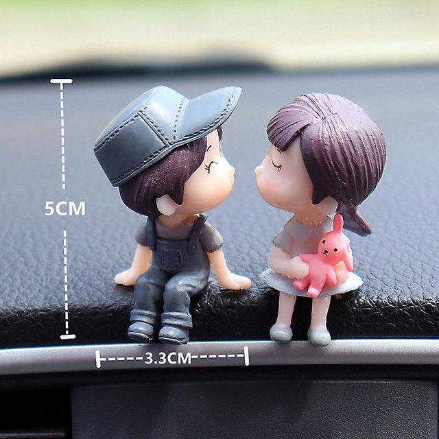 Accesorios para niños Coche de anime gris Lindo columpio para pareja Interior Espejo retrovisor romántico para pareja Colgante de péndulo para enviar un regalo