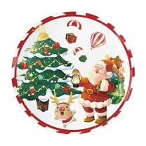 Qocolhg Outdoor Indoor Christmas Decorations, 9 Inch Disposable Painted Paper Plates For Christmas Parties Water Proof Oil Draining Thickened Sturdy Plant Based Pulp, on Sale Clearance!