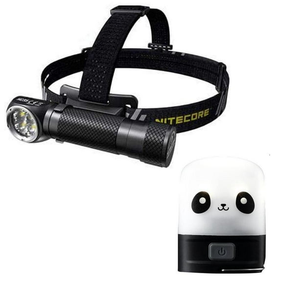 Combo: Nitecore HC35 Rechargeable LED Headlamp -2700Lm w/LR10 USB Rechargeable Pocket Utility Light  Eco-Sensa USB Cable