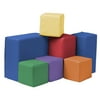 ECR4Kids SoftZone Toddler Foam Building Blocks, Beginner Playset, Assorted, 7-Piece