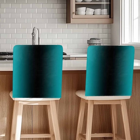Turquoise and Chair Covers Set of 8 Black Gradient Chair Back Covers Stretch Removable Washable Slipcovers Protector for Dining Room Kitchen Party Decor