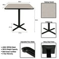 thumbnail image 4 of Hampden Furnishings Bennet Collection Steel Frame 36" Square Top, X Base, 36" Height Cafe Table, Black Frame/Grey Nebula Top, 4 of 5