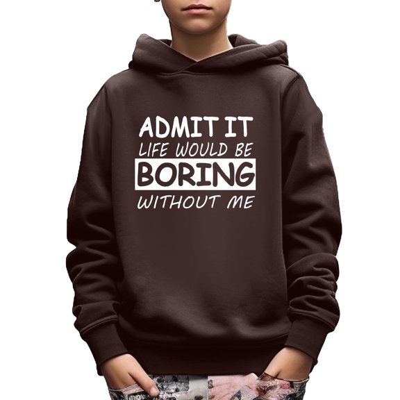 Mikrdoo 5-14Y Big Boys Sweatshirt Funny Letter Print Casual Long Sleeve Hoodies Tops For Spring Autumn