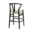 thumbnail image 4 of HomeRoots  Black Solid Beech Wood Counter Stool with Natural Seat, 20.08 x 20.87 x 38.19 in., 4 of 5
