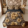 thumbnail image 3 of Manfei Watercolor Flowers 7-Piece Twin Bedding,Vintage Leopard Print Splash Bedding Comforter Set,Reversible, 3 of 6