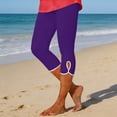 thumbnail image 2 of iHPH7 Women's Capri Leggings Tummy Control Capri Pants for Women Capri Yoga Pants Compression Leggings for Women Workout Capris for Women Athletic Leggings for Women Dark Purple XL, 2 of 8