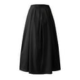 thumbnail image 5 of WHLBF Women's Large Size Fashion Women Spring Summer Belt Zipper High Waist Solid Retro Skirt Women Pleated Black 8(L), 5 of 5