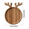 thumbnail image 2 of Christmas Dinner Plate, Reindeer Wooden Cheese Charcuterie Board Xmas Cookies Platter Wood Salad Charger Plates for Christmas Holiday Festive Serving Dish Decorative Round Dessert Trays, 5.91Inch, 2 of 7