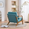 thumbnail image 6 of Ktaxon Mid Century Modern Accent Chair, Linen Fabric Armchair with Solid Wood Frame Teal, 6 of 10