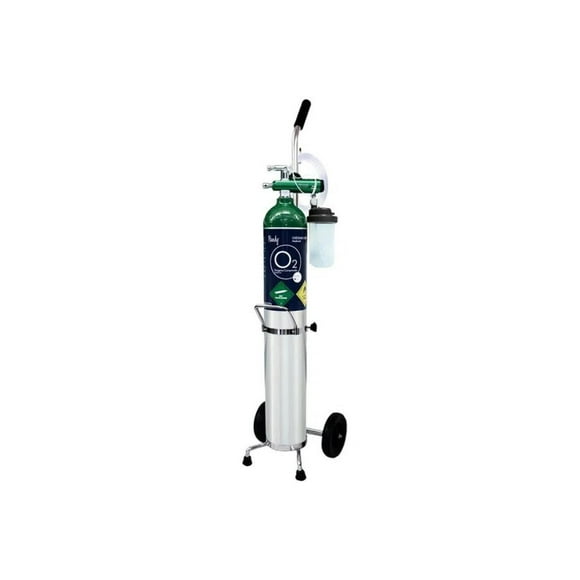 Tanque de Oxígeno de 680 Lts, con Accesorios, Carrito para Traslado, (Sin oxígeno) -KITME- Marca Handy