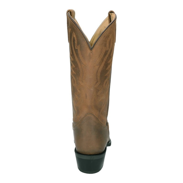 Oiled Distress Brown Leather Western Boot - Walmart.com display picture 2