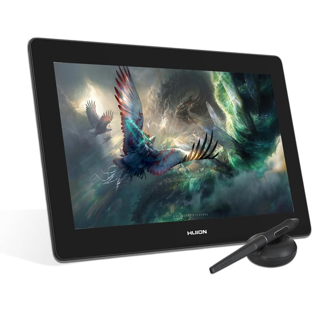 HUION Kamvas Pro 16 Plus 4K UHD Tableta Grafica con Pantalla, 145% sRGB, Monitor de Dibujo Totalmente Laminado de 15,6 Pulgadas para PC/Mac/Android, Ideal para Diseñadores y Artistas Profesionales