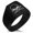 Black, variant on Stainless Steel Pirate Skull & Crossbones Needle Stripe Pattern Biker Style Polished Ring