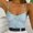 Blue, variant on Fengqque Women's Striped Print Lace Camisole