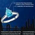thumbnail image 2 of Gem Stone King 10K White Gold Swiss Blue Topaz Engagement Ring for Women | 0.98 Cttw | Pear Shape 8X5MM | Gemstone November Birthstone | Size 8, 2 of 6