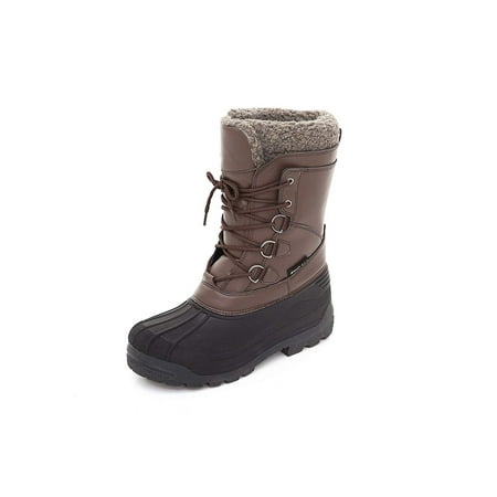 Mens Insulated Winter Snow Boots - Lace-up Closure Comfortable Weatherproof