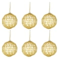 thumbnail image 5 of 3/6 piezas de bolas navideñas doradas, bolas navideñas con polvo dorado y escamas, adornos colgantes para fiestas, 5 of 5