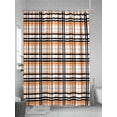 thumbnail image 5 of Abstract Stripes Shower Curtain, Orange Black Grey Plaid Waterproof Shower Curtain Set with 12 Hooks Lightweight Washable Fabric Shower Curtains for Bathroom 72x78 Inches, 5 of 6