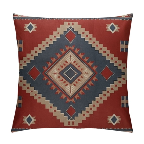 JRXY Vintage Southwest American Throw Pillow Case,Cushion Cover Square Standard Home Decorative for Men/Women Red … 12x12in