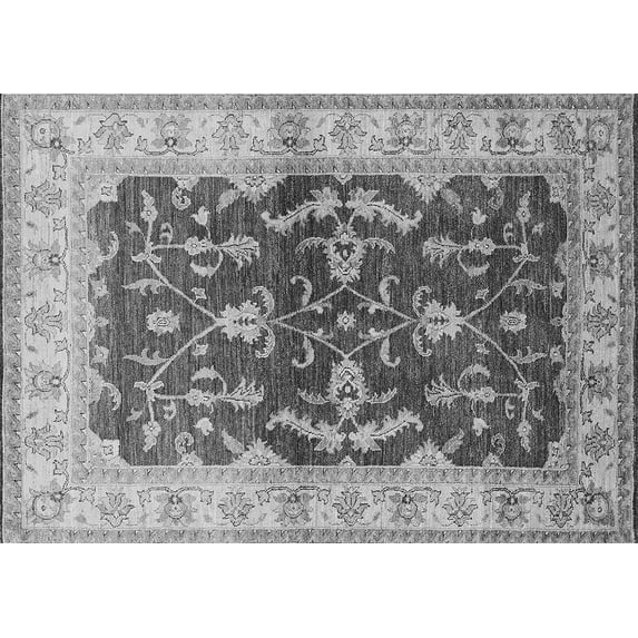 Ahgly Company Indoor Rectangle Oriental Gray Industrial Area Rugs, 8' x 12'