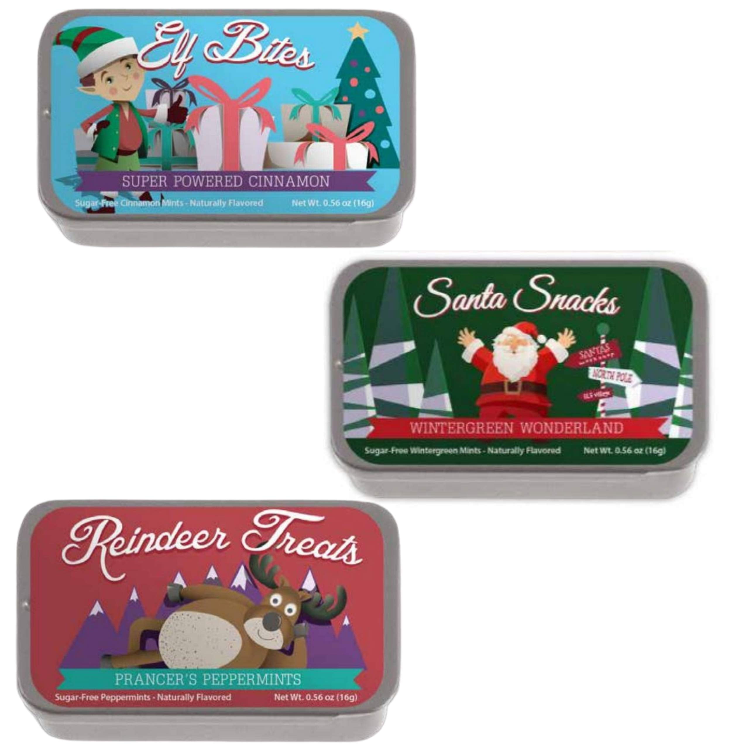 Christmas Novelty Mint Tins Gift (Set of 3) Stocking Stuffer Christmas