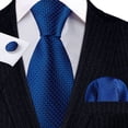 thumbnail image 5 of Set de Corbata Azul a Rayas de Seda Barry.Wang, Largo 150 cm, 5 of 5