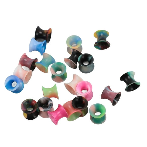 Silicone Ear Gauges Plugs, Ear Piercing Tunnel Set Multiple Color Smoothing Surfaces for Outdoor Wear for Women