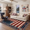 thumbnail image 5 of GENIMO 2'x7' Runner Rug, Washable Rug Non Slip Soft Vintage Americana Soccer Field Hallway Runner for Kitchen Entryway Laundry Room, Vintage Americana, 5 of 8