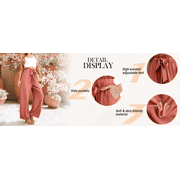 JWD Women's Wide Leg Pants with Pockets High Waist Adjustable Knot Loose Casual Trousers Business Work Casual Pants Black Large