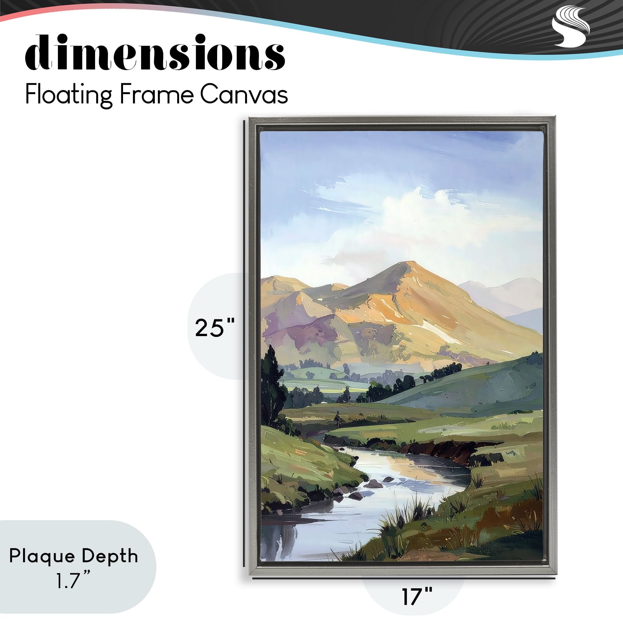 Stupell Industries Across The Valley Gray Framed Floater Canvas Wall Art, design by Alonza Saunders
