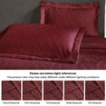 thumbnail image 4 of BNM 3 Piece Floral Cotton Blend Burgundy Bedspread Set, King, 4 of 10