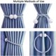 thumbnail image 3 of Magnetic Curtain Tiebacks (2 Pack) Pearl Ball Curtain Magnetic TieBacks Weave Rope Drape Tie Backs for Home, Office, Hotel Window Decorative, golden, 3 of 5
