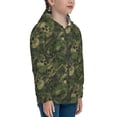thumbnail image 5 of Naloa Green Camouflage Skull Teenage Zipper Hoodie, Long Sleeve Zip Up Hoodies Casual Jackets Tops for 7-12 Years-Small, 5 of 6