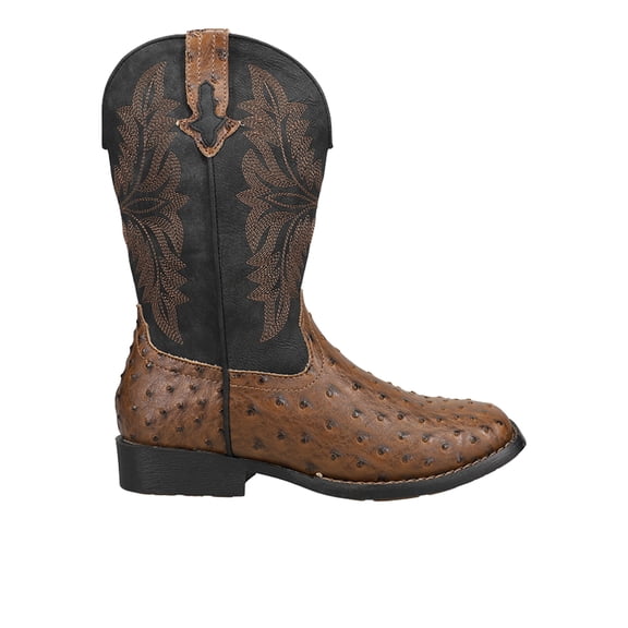 Roper Boys Jed Ostrich Square Toe Cowboy Mid Calf Boots