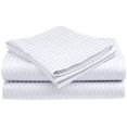 thumbnail image 2 of NC Home Dreamland dobby stripe ultra soft microfiber solid sheet set, Twin, Bright White, 2 of 2